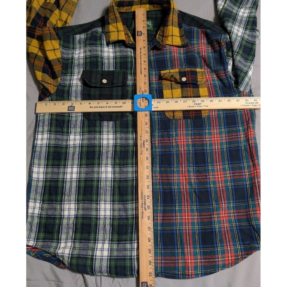 American Eagle Heavyweight Patchwork Flannel Shir… - image 6